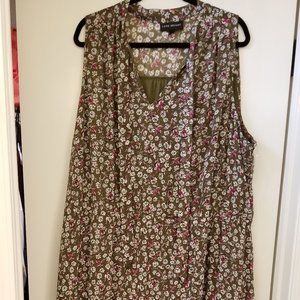 Green and burgundy dress